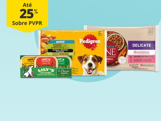 At&eacute; 25% PVPR em comida h&uacute;mida 